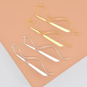 Spiral Threader Long Drop Earrings