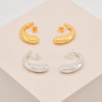 Thick Tear Drop Stud Earrings