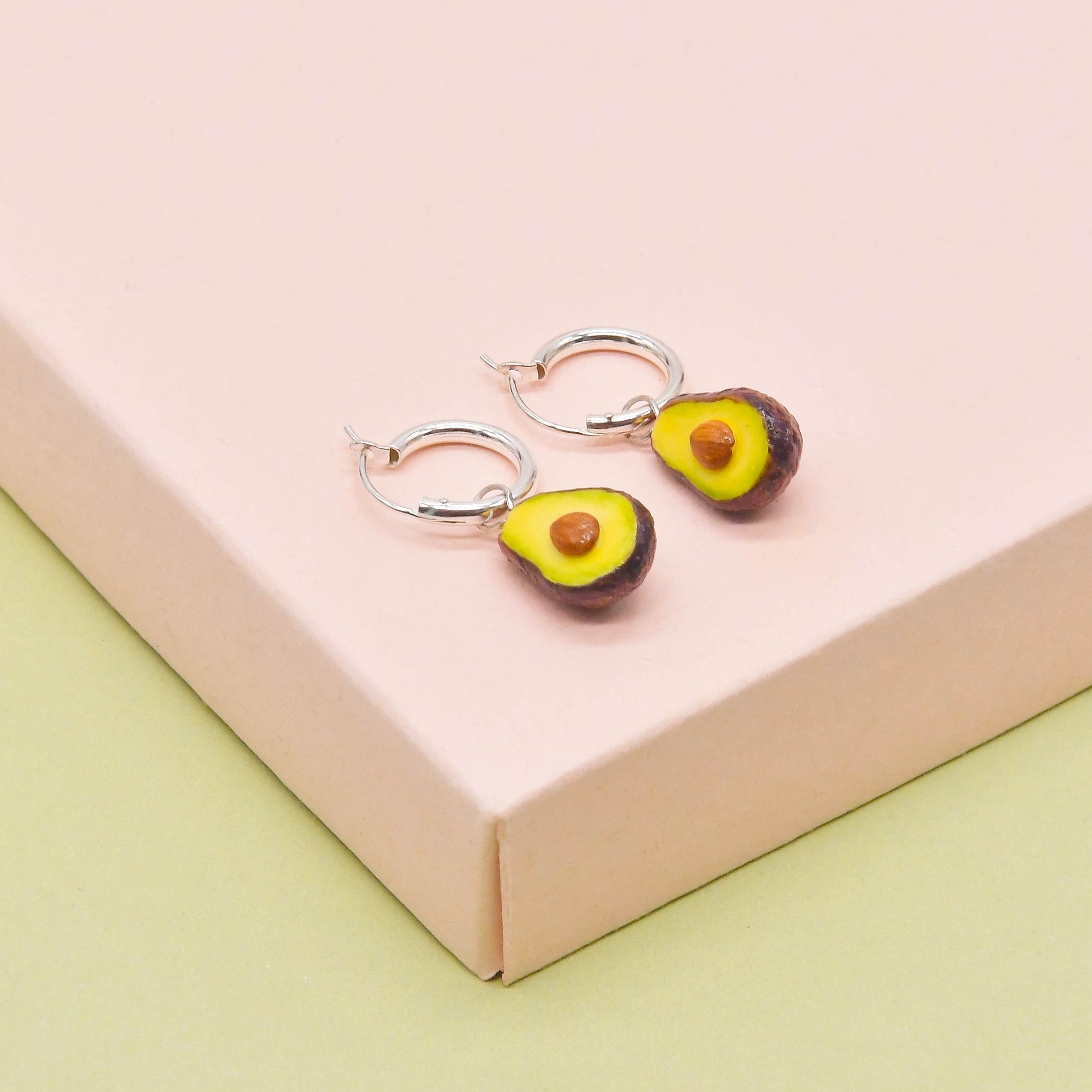 Porcelain Vegetable Earrings, Chilli, Avocado, Carrot, Artichoke, Red Pepper, Green Pepper Hoop Earrings - Image 3