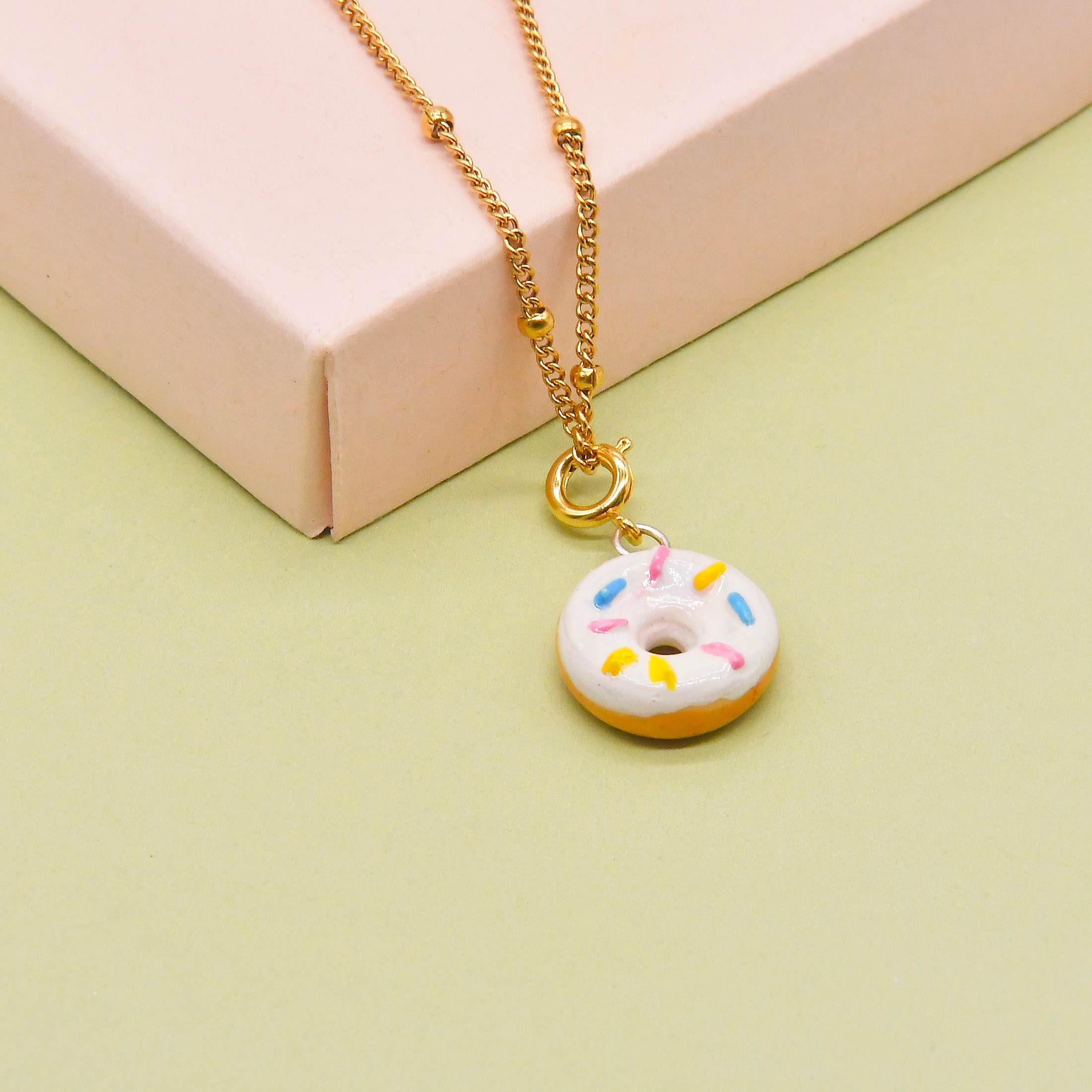 Porcelain Food Charms, Ice cream, Jammie Dodgers, Croissant, Doughnut, Pretzel Charms - Image 3