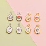 Porcelain Ceramic Sun, Moon, Star, Heart Charm, Celestial Charm
