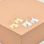 Gingko Leaf Minimalist Drop Earrings